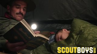 Austin Young fucked outside in tent by older daddy