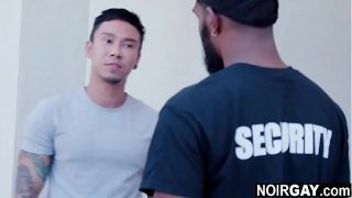 Black gay security fucks the suspect interracial gay sex