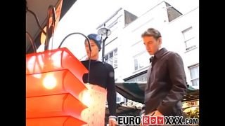 Hung young Euros meet in the city before fucking hardcore
