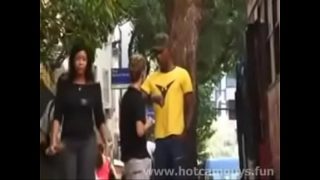 Public street sex Older black man fucks white twink